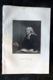 Gardner 1860 Antique Portrait Print. John Wesley