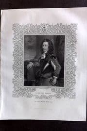 Gaspey C1860 Antique Portrait Print. Algernon Sidney