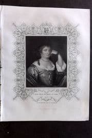 Gaspey C1860 Antique Portrait Print. Anne Hyde, Duchess of York