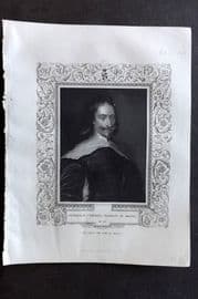 Gaspey C1860 Antique Portrait Print. Archibald Campbell, Marquis of Argyll