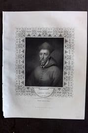 Gaspey C1860 Antique Portrait Print. Cardinal Allen