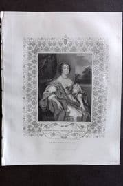 Gaspey C1860 Antique Portrait Print. Dorothy Percy, Countess of Leicester