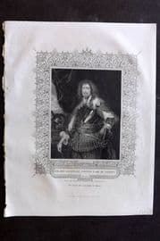 Gaspey C1860 Antique Portrait Print. Edward Sackville, Fourth Earl of Dorset