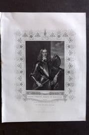 Gaspey C1860 Antique Portrait Print. Edward Somerset, Marquis of Worcester