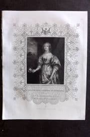 Gaspey C1860 Antique Portrait Print. Elizabeth Cecil, Countess of Devonshire