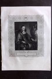 Gaspey C1860 Antique Portrait Print. Francis North Lord Guildford