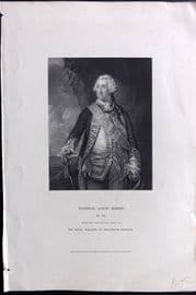 Gaspey C1860 Portrait Print. Admiral Lord Hawke