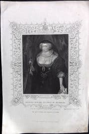 Gaspey C1860 Portrait Print. Frances Howard, Duchess of Richmond