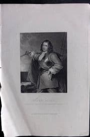 Gaspey C1860 Portrait Print. Robert Blake, Admiral of the Parliament Forces