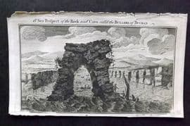 Gentleman's Mag. 1755 Print Rock and Cave call'd the Bullers of Buchan. Scotland
