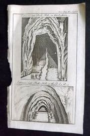 Gentleman's Mag. 1764 Print. Entrance to Pool & Peak's Hole, Derbyshire