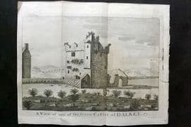Gentleman's Mag. 1770 Print. One of the Seven Castles of Dalkey Dublin Ireland
