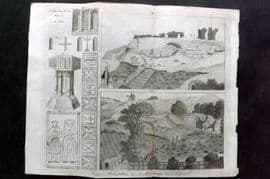 Gentleman's Mag. 1786 Print. Views, Antiquities &c at Hastings in Sussex