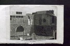 Gentleman's Mag. 1790 Print. Priory of St. Bartholomew, West Smithfield London