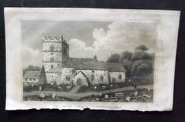 Gentleman's Mag. 1820's Print. Prestbury Church, Gloucestershire