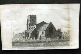 Gentleman's Mag. 1824 Print. Hampton in Arden Church, Warwickshire