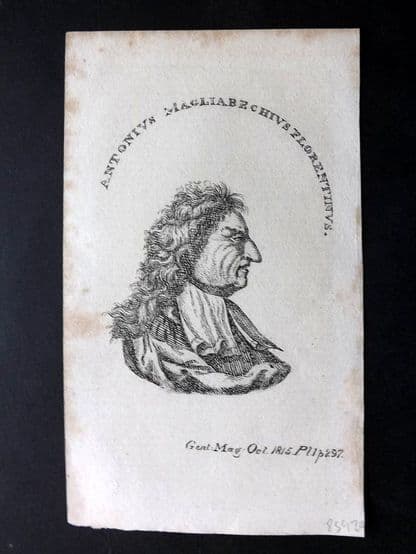 Gentleman s Magazine 1815 Antique Print Antonio Magliabechi