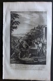 Goadby (Pub) 1770 Religious Print. Now the Priest of Midian had seven Daughters