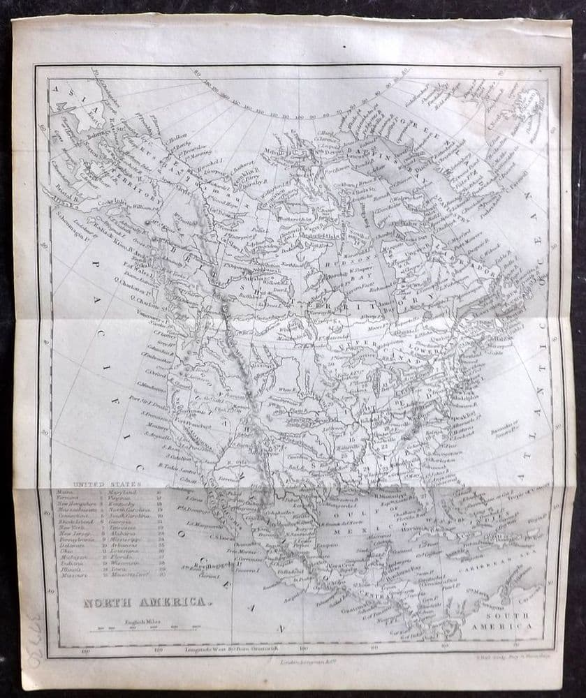 Goldsmith 1852 Antique Map North America
