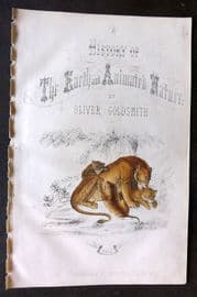 Goldsmith 1855 Hand Col Print. Collared Cat. Title Page