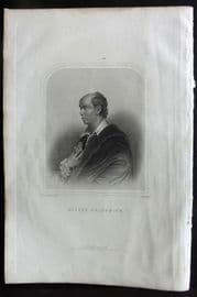Goldsmith 1856 Antique Print. Portrait of Oliver Godsmith