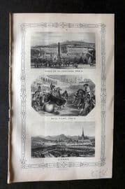 Goldsmith C1840 Place de la Concorde, Paris France, Bull Fight Spain, Vienna