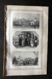 Goldsmith C1840 Print. Constantinople, Slave Market, Turkey. Rome, Italy