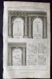 Good 1813 Antique Print. Architecture. Doric, Ionic, Tuscan Arch 17