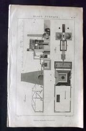 Good 1813 Antique Print. Blast Furnace 89