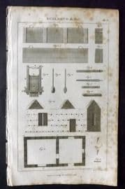 Good 1813 Antique Print. Building in Pise 32