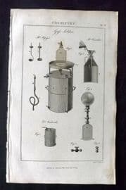 Good 1813 Antique Print. Chemistry. Gas Holders 79