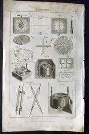 Good 1813 Antique Print. Compass 46