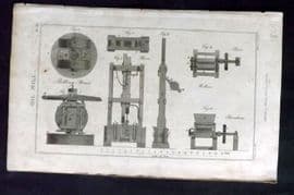 Good 1813 Antique Print. Oil Mill 113