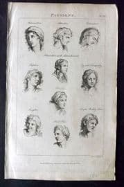 Good 1813 Antique Print. Passions 127