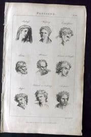 Good 1813 Antique Print. Passions 128