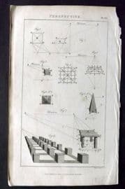 Good 1813 Antique Print. Perspective 135