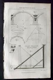 Good 1813 Print. Architecture Nicomedes's Instrument for Diminishing Columns 14