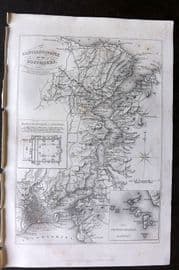 H. Tyrrell 1858 Antique Map. Constantinople and the Bosphorus, Turkey