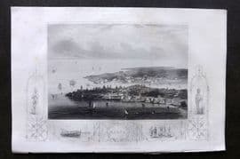 H. Tyrrell 1858 Antique Print. Malta