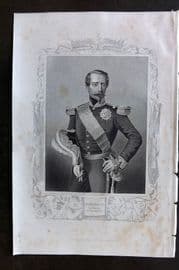 H. Tyrrell 1858 Antique Print. Napoleon III, Emperor of the French