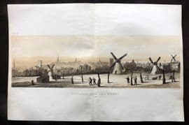 Herdman - Liverpool 1856 Folio Print. Liverpool from Lime Street 1797. Windmills