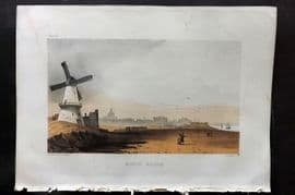 Herdman - Liverpool 1856 Folio Print. North Shore. Windmill