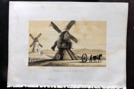 Herdman - Liverpool 1856 Folio Print. Tyer's Mills, Copperas Hill. Windmill