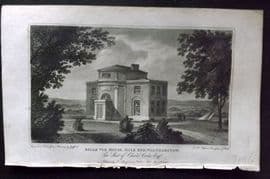 Hughson 1805 Antique Print. Belle Vue House, Hale End, Walthamstow