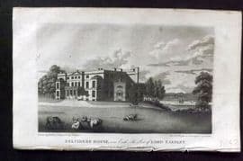 Hughson 1805 Antique Print. Belvidere House near Erith, London