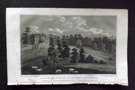 Hughson 1805 Antique Print. Claybury Hall the seat of James Hatch