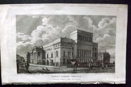 Hughson 1805 Antique Print. Covent Garden Theatre, London