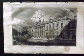 Hughson 1805 Antique Print. East India House, London