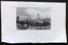 Hume & Smollett C1873 Antique Print. St. Albans Abbey