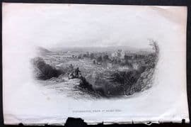 Hume & Smollett C1873 Antique Print. Winchester from St. Giles Hill